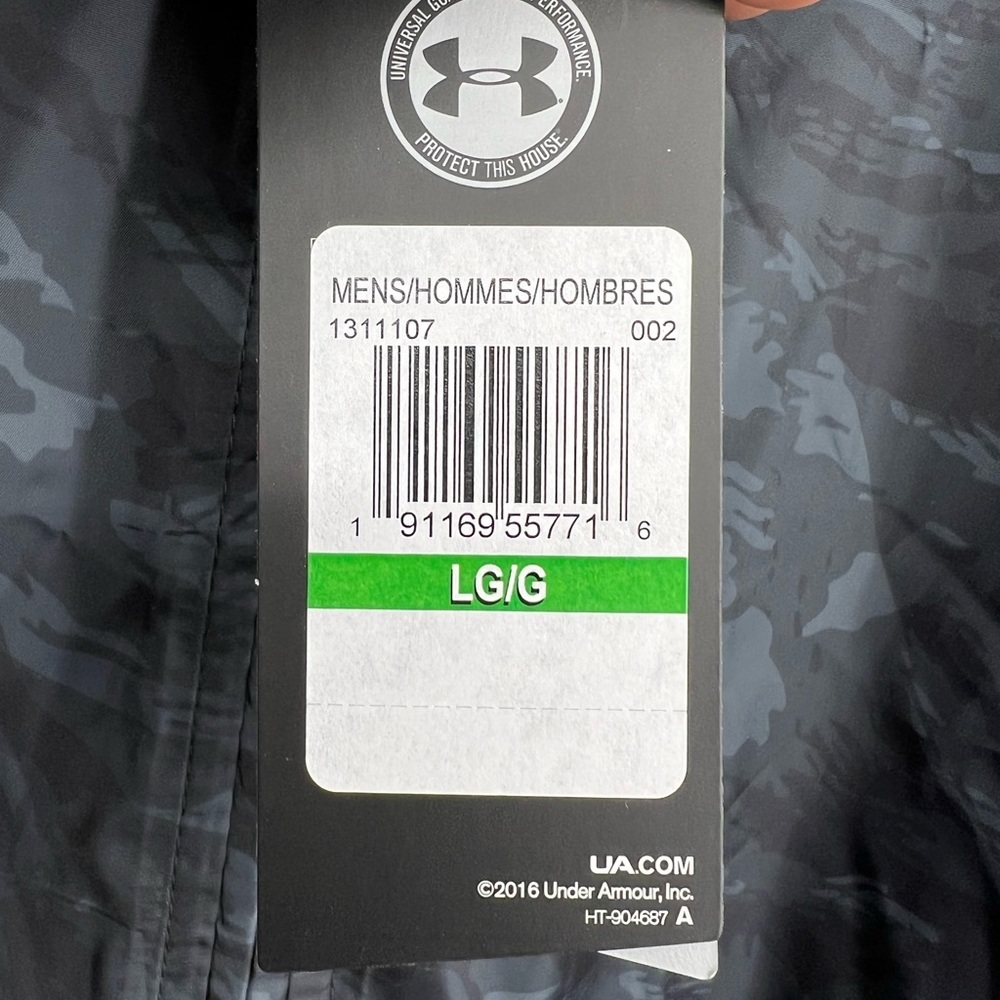 Under Armour Windbreaker Anorak Black Camouflage Sz Large - Picture 4 of 6